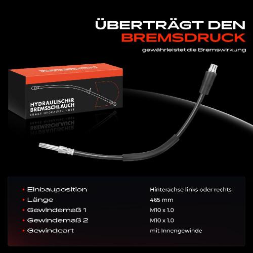 1x Bremsschlauch Bremsschläuche Hinterachse Links oder Rechts für VW Crafter 30-50 2E 2F Mercedes-Benz B906 Bild 1x Bremsschlauch Bremsschläuche Hinterachse Links oder Rechts für VW Crafter 30-50 2E 2F Mercedes-Benz B906