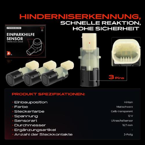 4x Parksensor PDC Sensor Hinten für BMW 3er E46 316i 318i 318d 325xi 320td M3 3.2L 1998-2007 Bild 4x Parksensor PDC Sensor Hinten für BMW 3er E46 316i 318i 318d 325xi 320td M3 3.2L 1998-2007