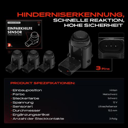 Frankberg 4x Parksensor PDC Sensor Hinten für VW Golf 4 1J1 1J5 Bora Skoda Fabia Bild Frankberg 4x Parksensor PDC Sensor Hinten für VW Golf 4 1J1 1J5 Bora Skoda Fabia