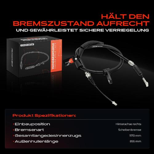1x Seilzug Feststellbremse Hinterachse rechts für Alfa Romeo 147 937 2001-2010 Bild 1x Seilzug Feststellbremse Hinterachse rechts für Alfa Romeo 147 937 2001-2010
