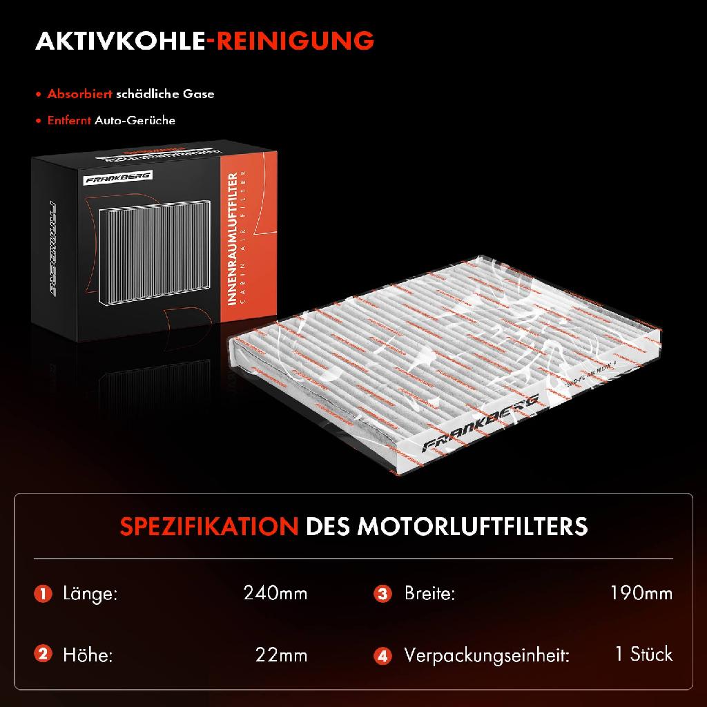 1x Innenraumfilter Aktivkohle für Ford Fiesta 5 6 7 CB1 HF B-Max Puma 1.0-1.6