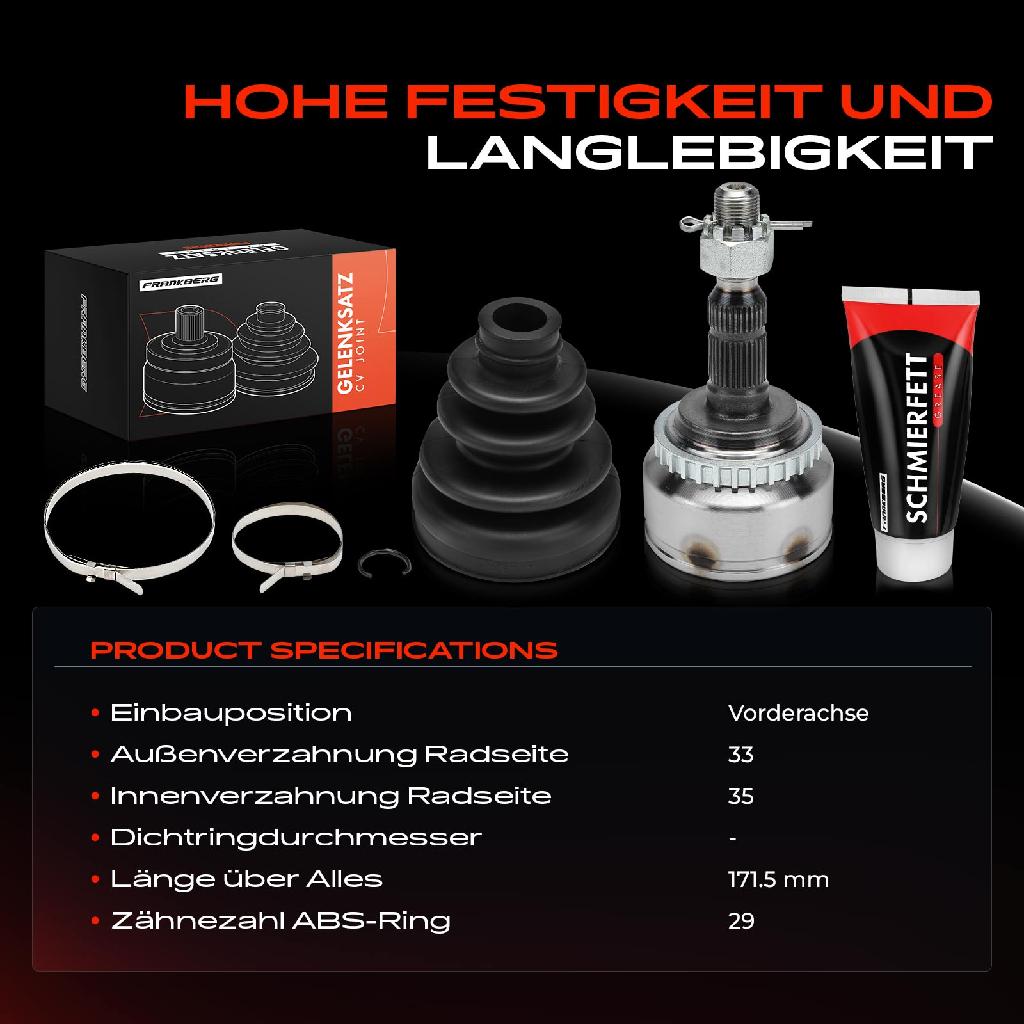 1x Antriebswelle Gelenksatz Vorderachse für Opel Astra G T98 Vectra B Zafira A