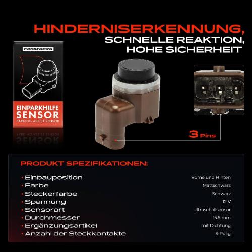 1x Parksensor PDC Sensor Vorne und Hinten für BMW 5er F10 F18 F07 6er F12 F13 7er X3 X5 Bild 1x Parksensor PDC Sensor Vorne und Hinten für BMW 5er F10 F18 F07 6er F12 F13 7er X3 X5