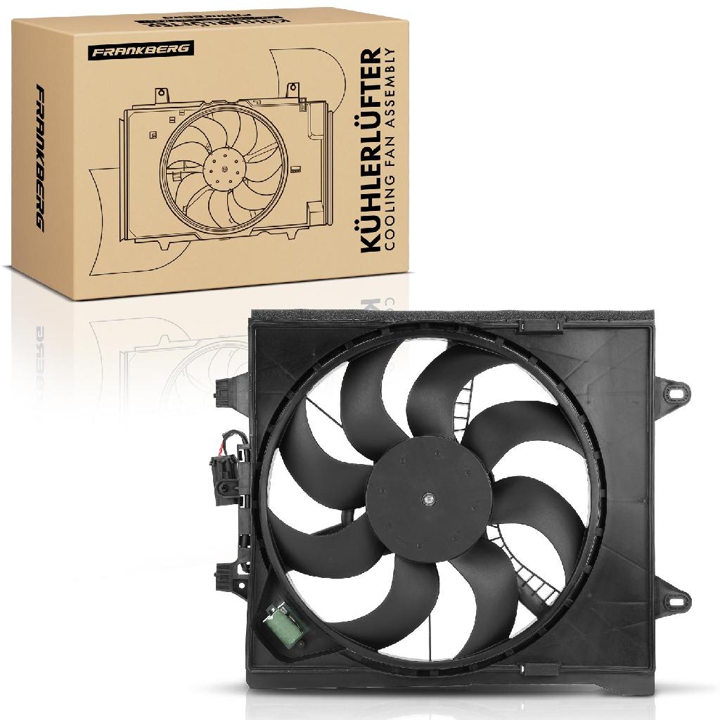 Frankberg 1x Motorkühller Einfachlüfter mit Kühlerlüfterrahmen Fiat Panda 312 319 Panda Van 312 519 0.9L