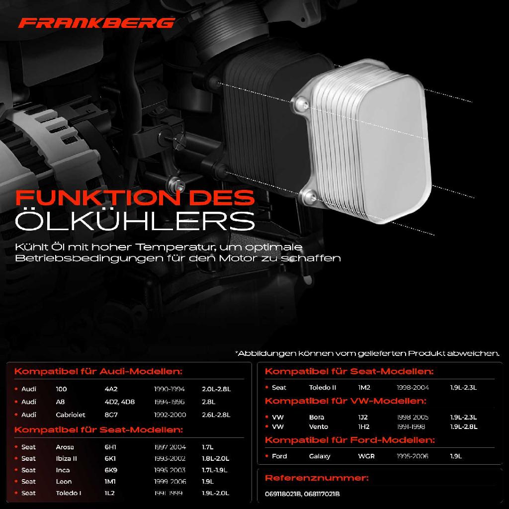 1x Ölkühler Motoröl für VW Golf Polo Passat Jetta Audi A4 A6 Ford Seat 1978-2013