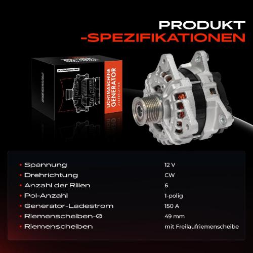 Frankberg 1x Lichtmaschine Generator für Nissan Pulsar Qashqai II X-Trail Renault Kadjar Bild Frankberg 1x Lichtmaschine Generator für Nissan Pulsar Qashqai II X-Trail Renault Kadjar
