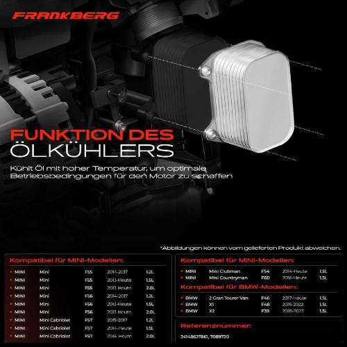 1x Ölkühler Motoröl für BMW 2 X1 X2 MINI Mini Cabriolet/Countryman Cooper Bild 1x Ölkühler Motoröl für BMW 2 X1 X2 MINI Mini Cabriolet/Countryman Cooper