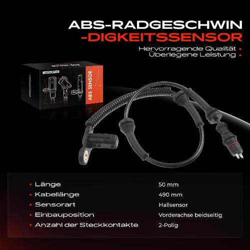 Frankberg 1x ABS Sensor Vorderachse beidseitig für Renault Master II Bus Kasten 2.2L 2.5L 2.8L 1.9L 1997-2002 Bild Frankberg 1x ABS Sensor Vorderachse beidseitig für Renault Master II Bus Kasten 2.2L 2.5L 2.8L 1.9L 1997-2002