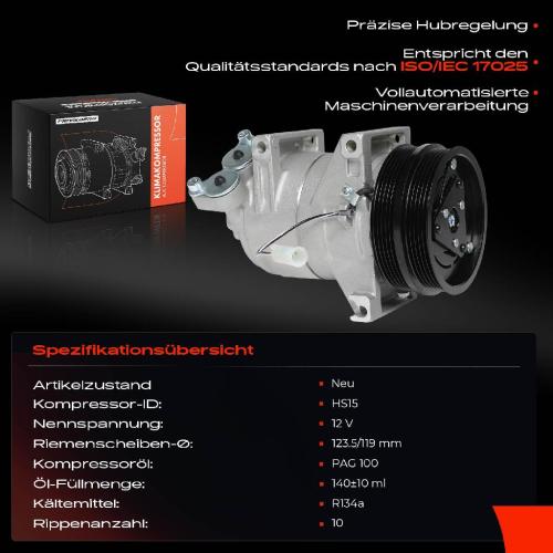 1x Klimakompressor für Ford Focus C-Max Kuga Volvo C30 C70 II S40 II V50 1.6L Bild 1x Klimakompressor für Ford Focus C-Max Kuga Volvo C30 C70 II S40 II V50 1.6L