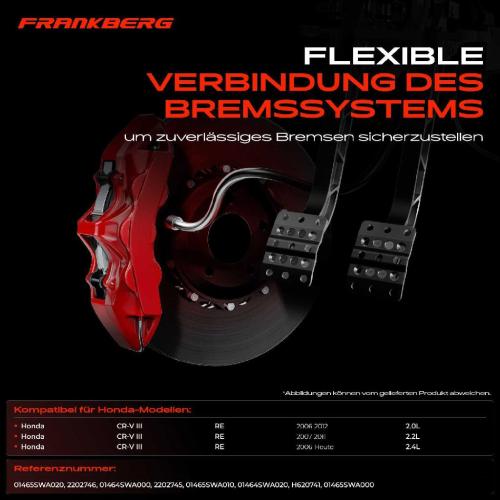 Frankberg 1x Bremsschlauch Bremsschläuche Vorderachse Links für Honda CR-V III RE 2.0L-2.4L Bj ab 2006 Bild Frankberg 1x Bremsschlauch Bremsschläuche Vorderachse Links für Honda CR-V III RE 2.0L-2.4L Bj ab 2006