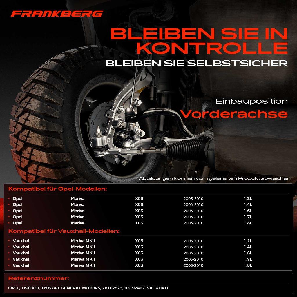 2x Spurstangenkopf Vorderachse für Opel Meriva Vauxhall MK I 1.2L 1.4L 1.6L 1.7L 1.8L 2003-2010