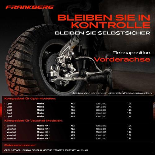 2x Spurstangenkopf Vorderachse für Opel Meriva Vauxhall MK I 1.2L 1.4L 1.6L 1.7L 1.8L 2003-2010 Bild 2x Spurstangenkopf Vorderachse für Opel Meriva Vauxhall MK I 1.2L 1.4L 1.6L 1.7L 1.8L 2003-2010