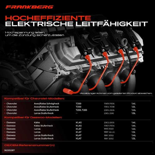 4x Zündleitungssatz Zündkabel für Daewoo Kalos Lanos Chevrolet Aveo Bild 4x Zündleitungssatz Zündkabel für Daewoo Kalos Lanos Chevrolet Aveo