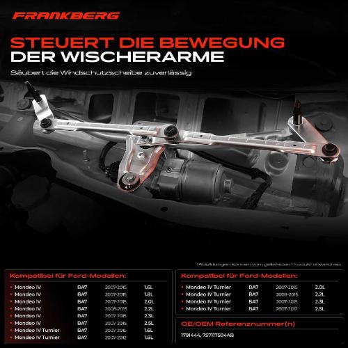 Frankberg 1x Wischergestänge Vorne für Ford Mondeo IV BA7 1.6L-2.5L 2007-2015 Bild Frankberg 1x Wischergestänge Vorne für Ford Mondeo IV BA7 1.6L-2.5L 2007-2015