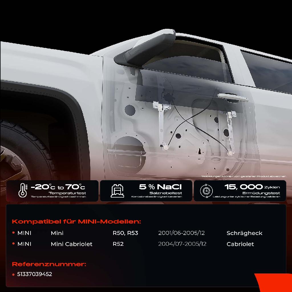 1x Fensterheber Vorne Rechts für Mini Cooper R50 R52 R53 01-05