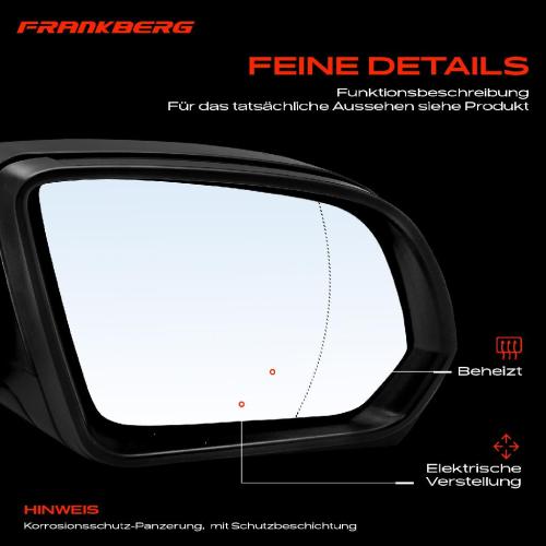 Frankberg 1x Außenspiegel Rechts für Mercedes-Benz Vito Bus Kasten Mixto Tourer W639 W447 Bild Frankberg 1x Außenspiegel Rechts für Mercedes-Benz Vito Bus Kasten Mixto Tourer W639 W447