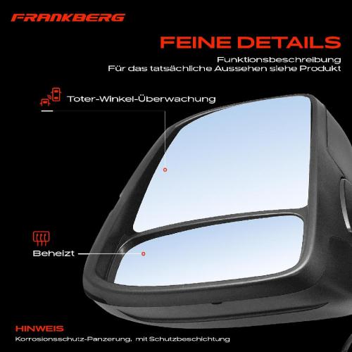 Frankberg 1x Außenspiegel Links für VW Crafter Pritsche MAN TGE Bus Kasten Pritsche/Fahrgestell Bild Frankberg 1x Außenspiegel Links für VW Crafter Pritsche MAN TGE Bus Kasten Pritsche/Fahrgestell