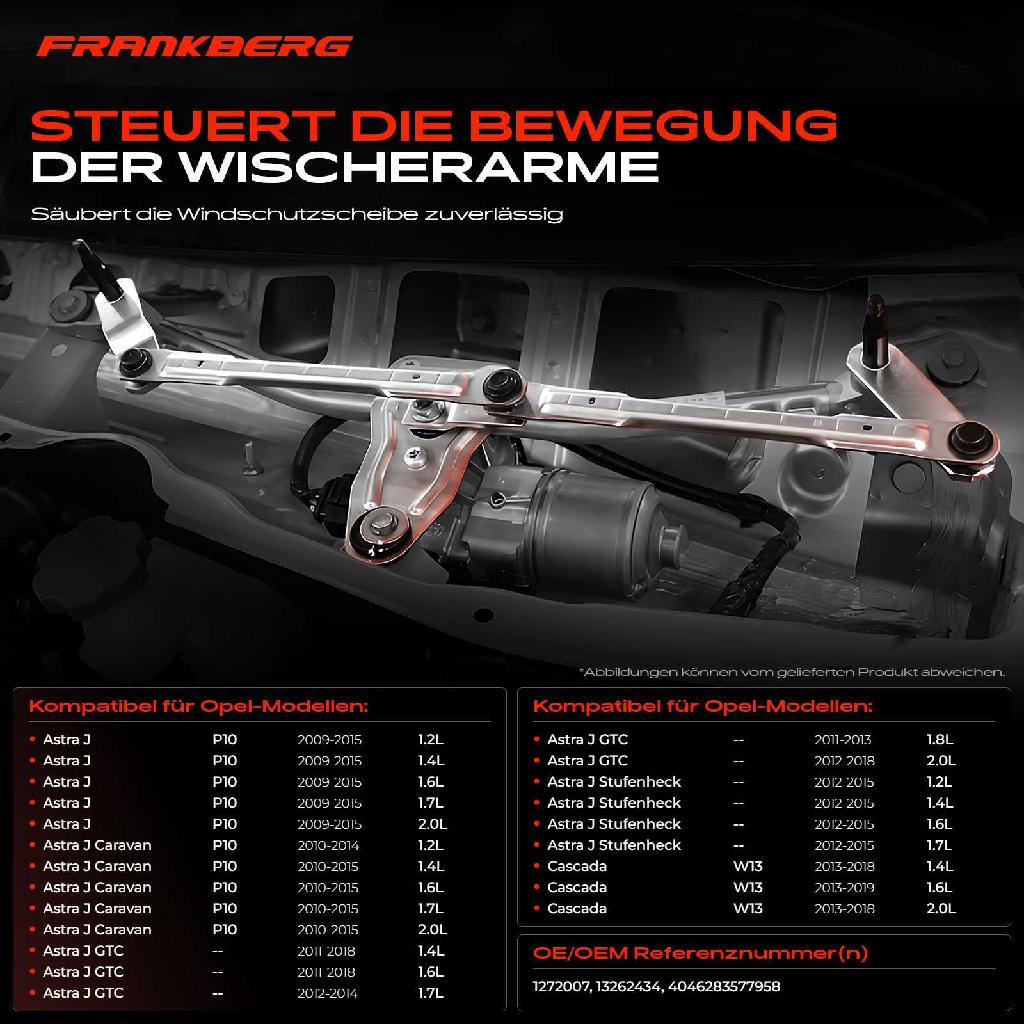 1x Wischergestänge Vorne für Opel Astra J P10 Cascada