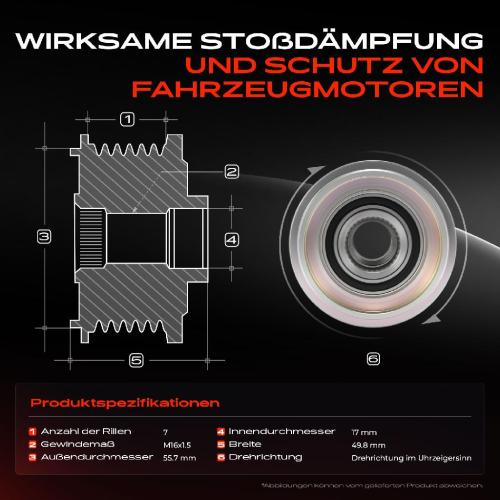 1x Generatorfreilauf Lichtmaschine für Mercedes-Benz W203 W204 W212 CLK SLK B906 Bild 1x Generatorfreilauf Lichtmaschine für Mercedes-Benz W203 W204 W212 CLK SLK B906