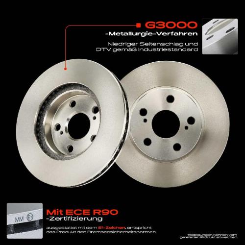 2x Bremsscheiben Vorderachse für Toyota Prius Liftback W2 1.5L 2003-2009 Bild 2x Bremsscheiben Vorderachse für Toyota Prius Liftback W2 1.5L 2003-2009