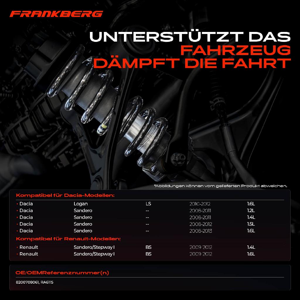 2x Fahrwerksfeder Hinterachse für Dacia Logan LS Sandero Renault Sandero/Stepway BS 2008-2013