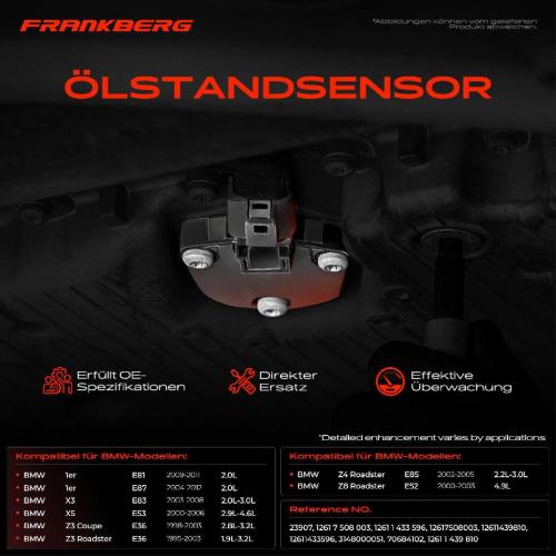 Frankberg 1x Ölstandsensor für BMW 3ER E46 E90 E36 316 320 5er E39 E60 X5 E53 Bild Frankberg 1x Ölstandsensor für BMW 3ER E46 E90 E36 316 320 5er E39 E60 X5 E53