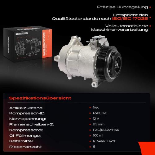 1x Klimakompressor für Fiat 500X 334 Jeep Renegade SUV B1 BU BV Bild 1x Klimakompressor für Fiat 500X 334 Jeep Renegade SUV B1 BU BV