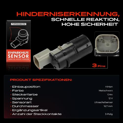 Frankberg 1x Parksensor PDC Sensor Hinten für Ford Focus 2 DA DP HCP DB DH FCH DS FFS Bild Frankberg 1x Parksensor PDC Sensor Hinten für Ford Focus 2 DA DP HCP DB DH FCH DS FFS