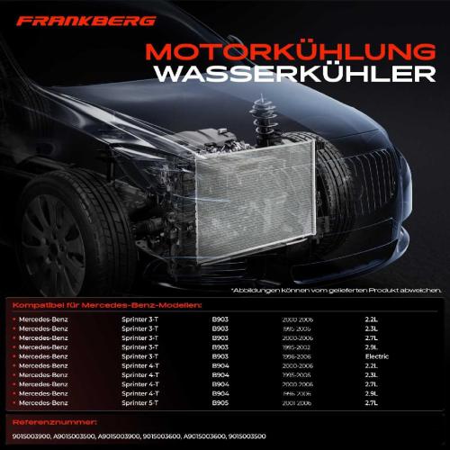 Frankberg 1x Kühler Wasserkühler Motorkühler für Mercedes-Benz Sprinter 901 902 903 904 Bild Frankberg 1x Kühler Wasserkühler Motorkühler für Mercedes-Benz Sprinter 901 902 903 904