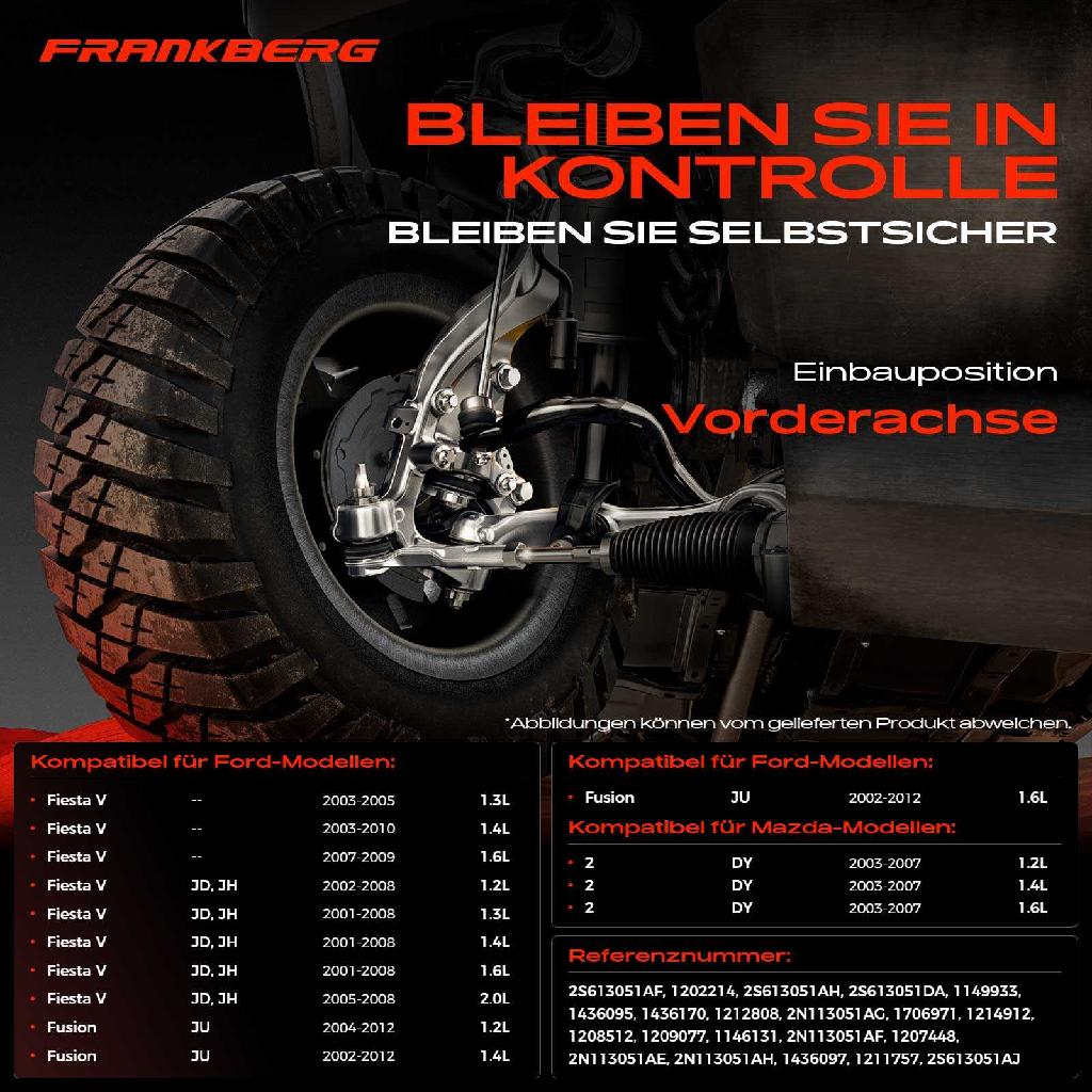 1x Querlenker Satz Vorderachse für Ford Fiesta V Van Fusion Mazda 2 1.2L 1.3L 1.4L 1.6L 2.0L 2001-2012