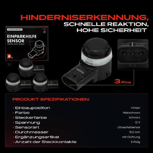 4x Parksensor PDC Sensor Hinten für Land Rover Discovery Range Rover Bild 4x Parksensor PDC Sensor Hinten für Land Rover Discovery Range Rover