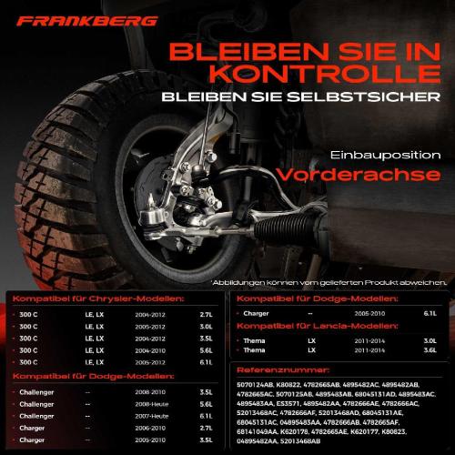 1x Querlenker Satz Vorderachse für Chrysler 300 C Touring Dodge Challenger Coupe Charger Lancia Thema Bild 1x Querlenker Satz Vorderachse für Chrysler 300 C Touring Dodge Challenger Coupe Charger Lancia Thema