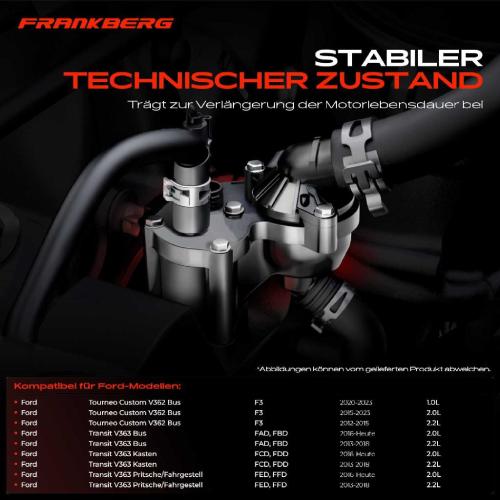 Frankberg 1x Thermostat K hlmittel f r Ford Tourneo Custom V362 Transit V363 Bus Kasten 2.0L Bild Frankberg 1x Thermostat K hlmittel f r Ford Tourneo Custom V362 Transit V363 Bus Kasten 2.0L