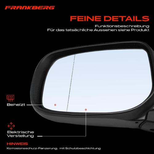 Frankberg 1x Außenspiegel Links für Toyota Auris E15 1.3L 1.4L 1.6L 1.8L 2.0L 2.2L 2010-2012 Bild Frankberg 1x Außenspiegel Links für Toyota Auris E15 1.3L 1.4L 1.6L 1.8L 2.0L 2.2L 2010-2012
