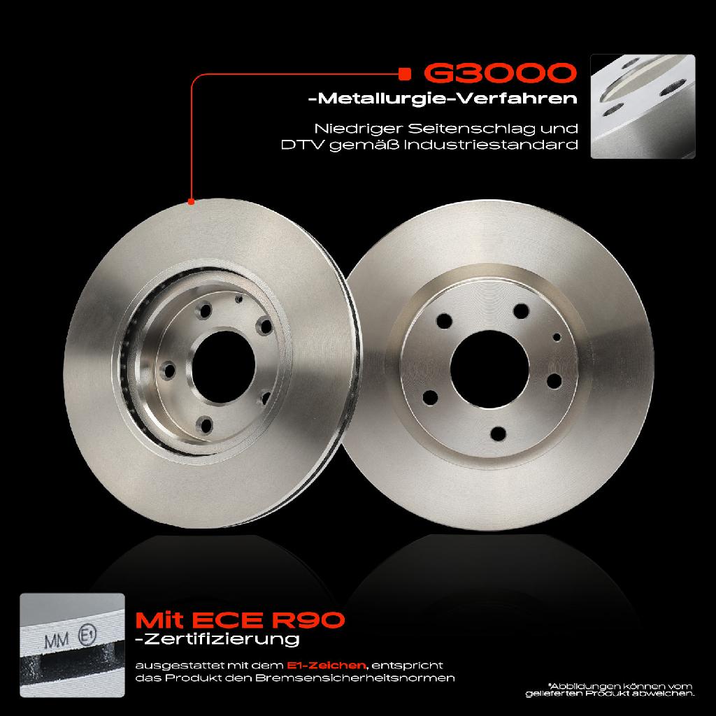 2x Bremsscheiben Vorderachse für Mazda 3 Stufenheck CX-3 1.5L 2.0L 2.2L 1.8L Bj ab 2013