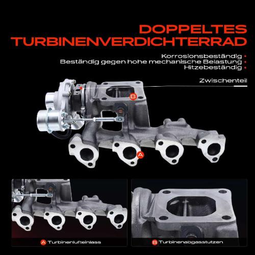 Frankberg 1x Turbolader Abgaskrümmer Einheit für Ford Fiesta IV JA JB Fiesta Kasten J3 J5 1.8L 2000-2003 Bild Frankberg 1x Turbolader Abgaskrümmer Einheit für Ford Fiesta IV JA JB Fiesta Kasten J3 J5 1.8L 2000-2003