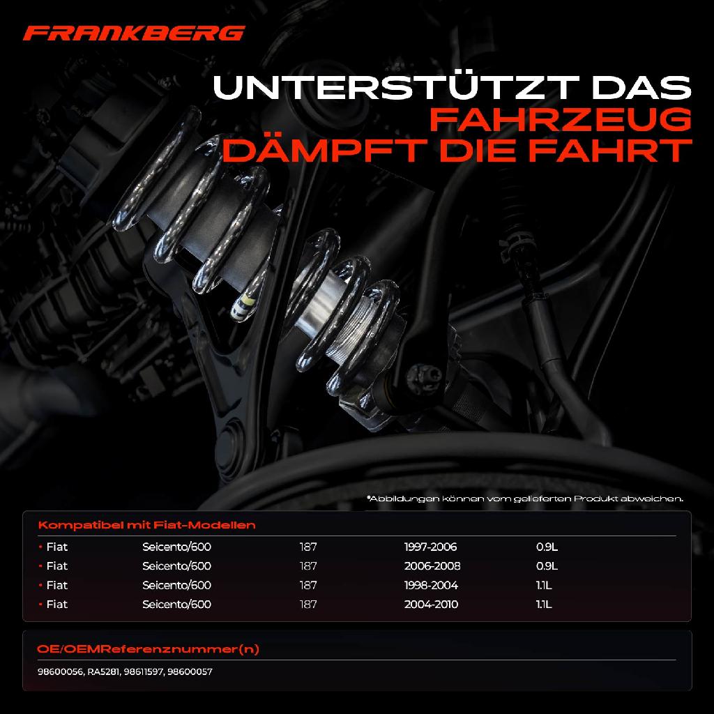 2x Fahrwerksfeder Hinterachse für Fiat Seicento/600 187 0.9L 1.1L 1997-2010