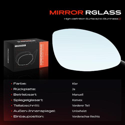 1x Spiegelglas Außenspiegel rechts für Opel Vectra B CC Caravan J96 1995-2002 Bild 1x Spiegelglas Außenspiegel rechts für Opel Vectra B CC Caravan J96 1995-2002