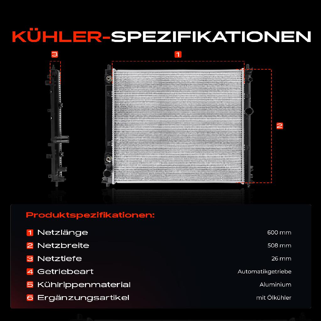 1x Kühler Wasserkühler Motorkühler für Cadillac CTS 2.8L 3.0L 3.6L 2008-2015