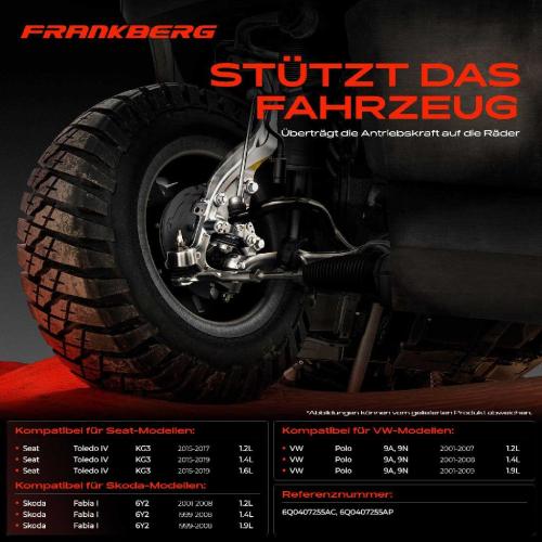 Frankberg 1x Achsschenkel Radaufhängung Vorderachse Links für Seat Toledo IV KG3 Skoda Fabia I 6Y Bild Frankberg 1x Achsschenkel Radaufhängung Vorderachse Links für Seat Toledo IV KG3 Skoda Fabia I 6Y