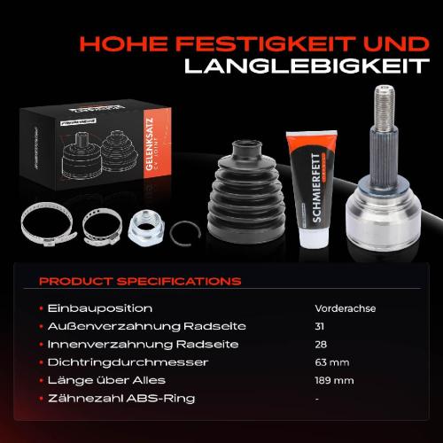 Frankberg 1x Antriebswelle Gelenksatz Vorderachse f r Transit Custom V362 V363 Bus Kasten 2.0L Bild Frankberg 1x Antriebswelle Gelenksatz Vorderachse f r Transit Custom V362 V363 Bus Kasten 2.0L
