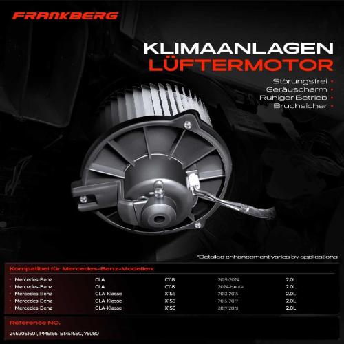 Frankberg 1x Gebläsemotor Innenraumgebläse für Mercedes-Benz GLA-Klasse X156 CLA C118 Bj ab 2013 Bild Frankberg 1x Gebläsemotor Innenraumgebläse für Mercedes-Benz GLA-Klasse X156 CLA C118 Bj ab 2013