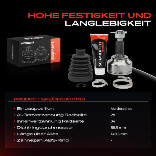 Frankberg 1x Antriebswelle Gelenksatz Vorderachse für Citroën Jumpy VF7 Fiat Scudo Peugeot Expert Bild Frankberg 1x Antriebswelle Gelenksatz Vorderachse für Citroën Jumpy VF7 Fiat Scudo Peugeot Expert