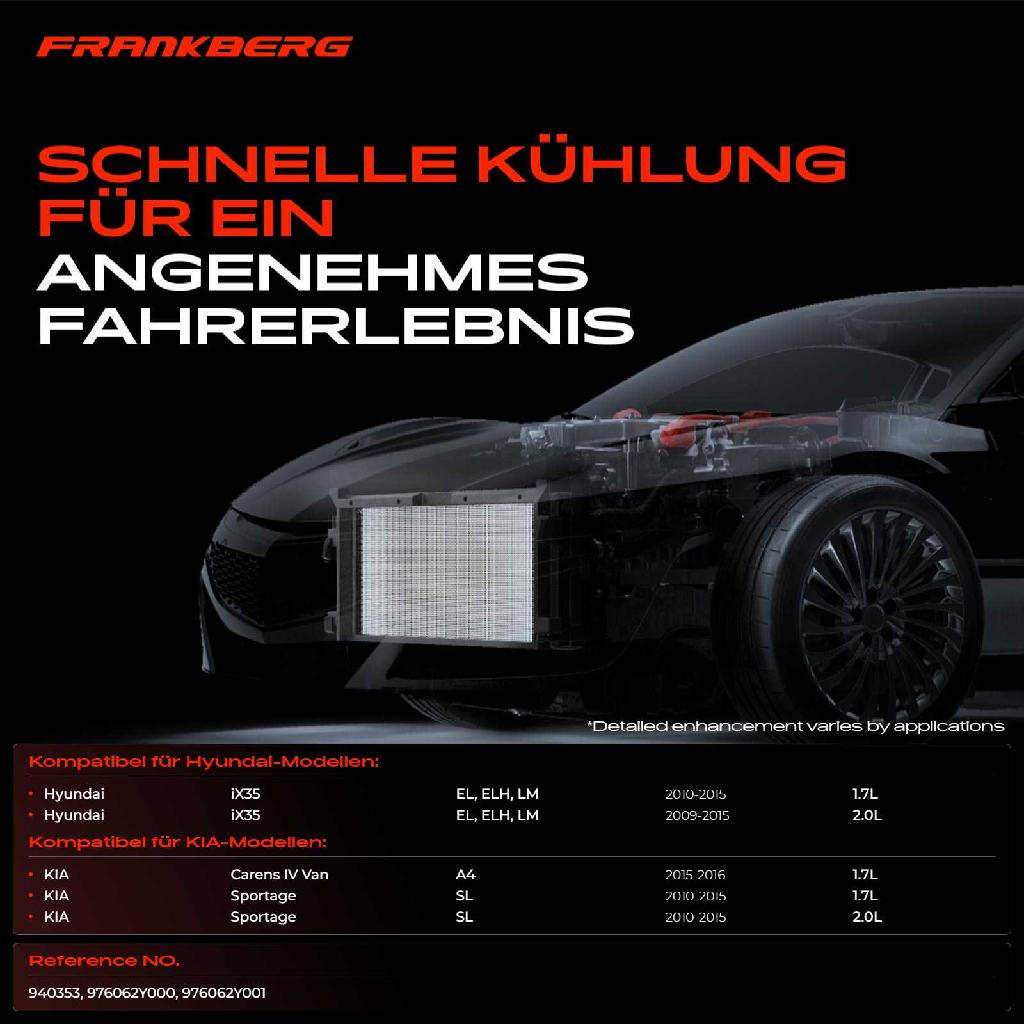 1x Kondensator Klimaanlage für Hyundai iX35 KIA Sportage Carens IV Van