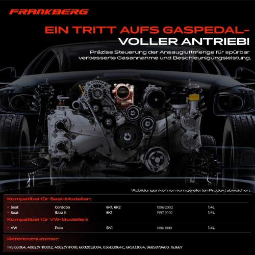 Frankberg 1x Drosselklappe Drosselklappenstutzen für VW Polo Seat Cordoba Ibiza II 1.4L 1996-2002 Bild Frankberg 1x Drosselklappe Drosselklappenstutzen für VW Polo Seat Cordoba Ibiza II 1.4L 1996-2002