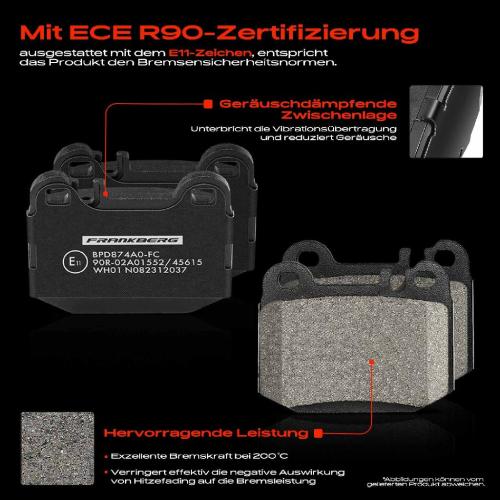 4x Bremsbeläge Hinterachse für Mercedes-Benz M-Klasse W163 2.7L-5.4L 1998-2005 Bild 4x Bremsbeläge Hinterachse für Mercedes-Benz M-Klasse W163 2.7L-5.4L 1998-2005