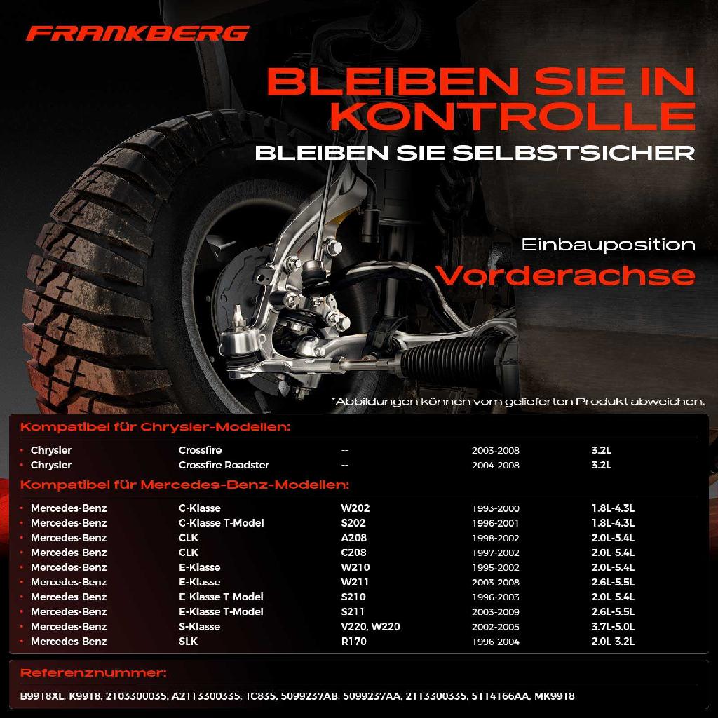 2x Traggelenk Vorderachse für Mercedes-Benz W202 S202 C208 A208 W210 W211 S210 S211 V220 W220 R170