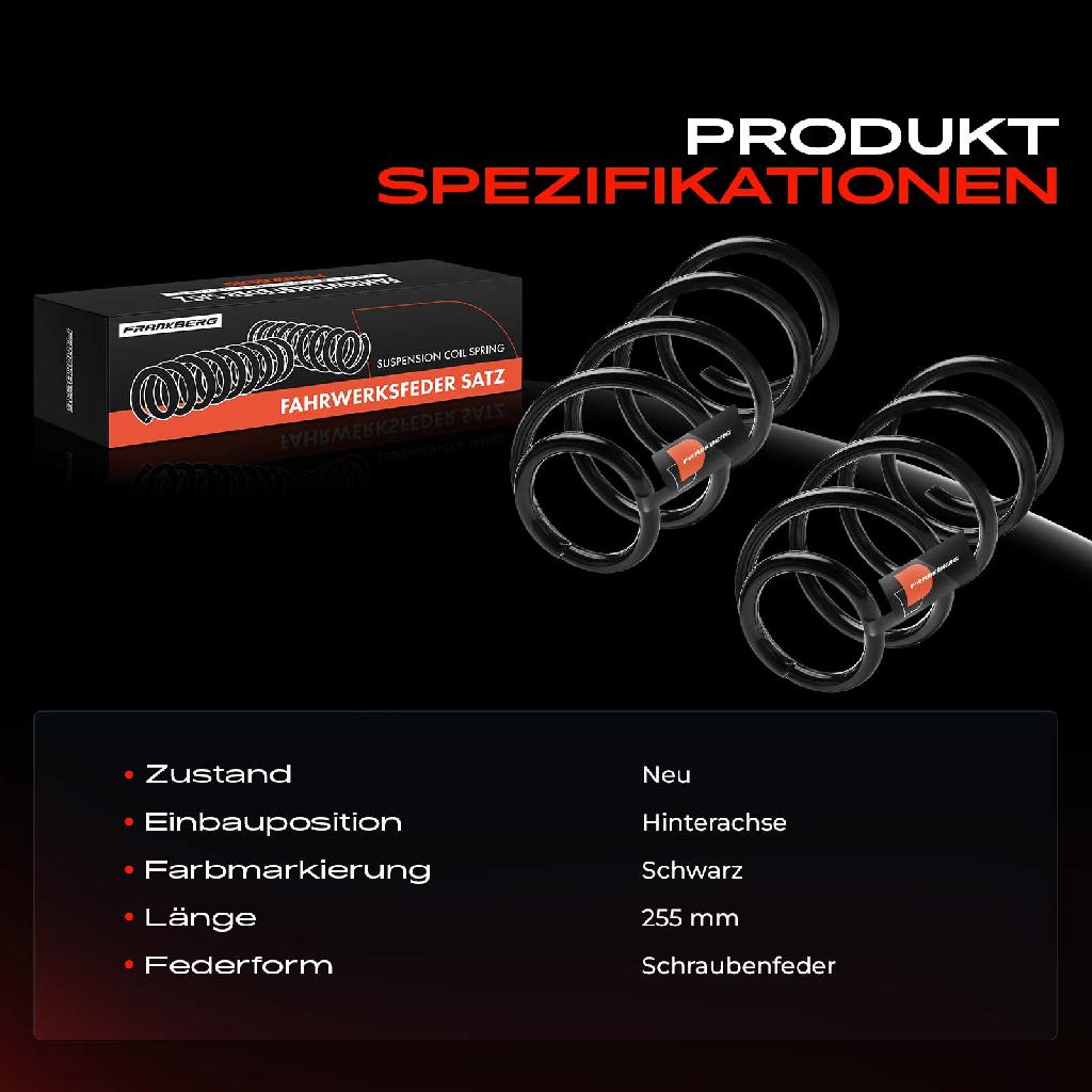 2x Fahrwerksfeder Hinterachse für Opel Adam M13 1.0L 1.2L 1.4L 2012-2019