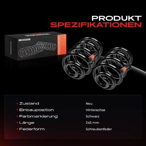 Frankberg 2x Fahrwerksfeder Hinterachse für BMW 3er Cabriolet E30 1.8L 2.0L 2.5L 1985-1993 Bild Frankberg 2x Fahrwerksfeder Hinterachse für BMW 3er Cabriolet E30 1.8L 2.0L 2.5L 1985-1993