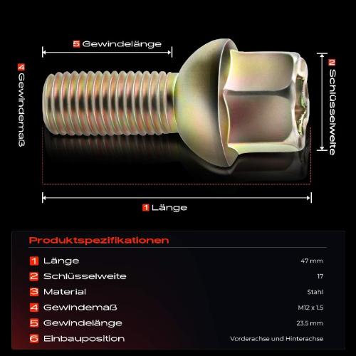 Frankberg 16x Radschraube für VW Golf Polo Passat Jetta Vento Audi A2 Seat Ibiza Bild Frankberg 16x Radschraube für VW Golf Polo Passat Jetta Vento Audi A2 Seat Ibiza